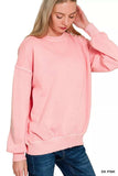 Zenana Pigment Dye Fleece Oversized Sweatshirt - Trendsi - Flyclothing LLC