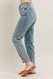Judy Blue Full Size Hw Vintage Wash Double Roll Cuff Bf Jeans Plus Size - Trendsi - Flyclothing LLC