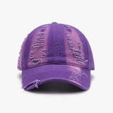 Distressed Adjustable Cotton Baseball Cap - Trendsi