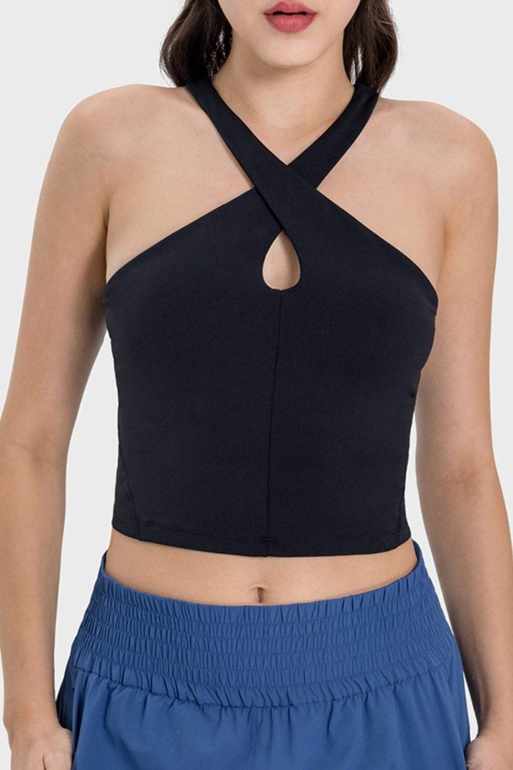 Crisscross Grecian Neck Active Cami - Trendsi - Flyclothing LLC