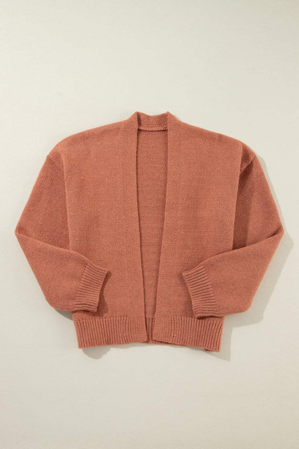 Slit Open Front Dropped Shoulder Cardigan - Trendsi - Flyclothing LLC
