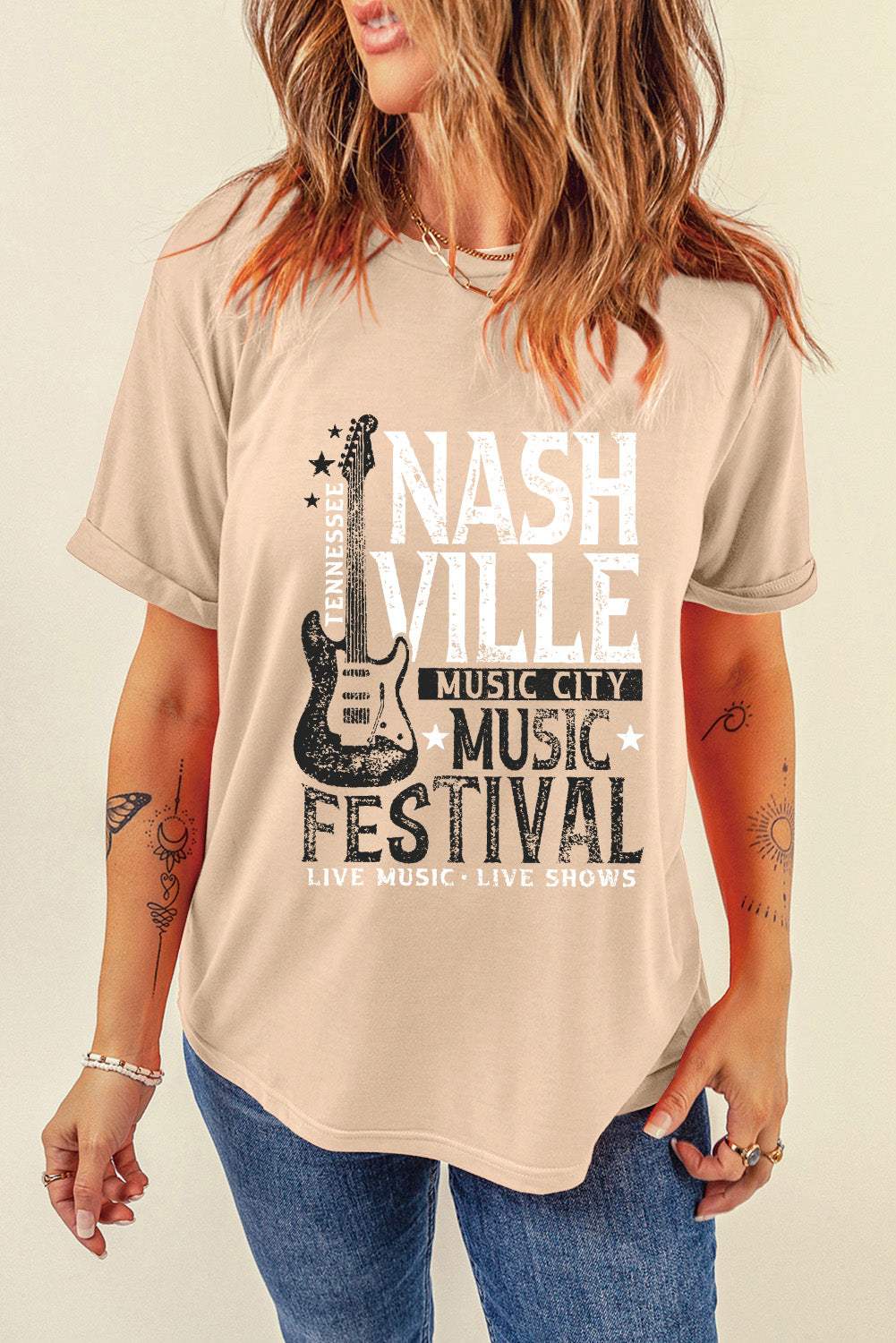 Letter Graphic Round Neck Short Sleeve T-Shirt - Trendsi - Flyclothing LLC