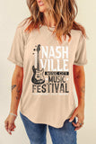 Letter Graphic Round Neck Short Sleeve T-Shirt - Trendsi - Flyclothing LLC