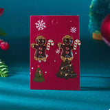 Alloy Gingerbread Man Stud Earrings - Trendsi - Flyclothing LLC