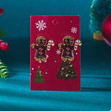 Alloy Gingerbread Man Stud Earrings - Trendsi - Flyclothing LLC