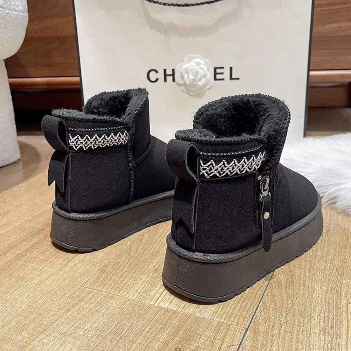 Round Toe Platform Boots - Trendsi - Flyclothing LLC
