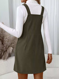 Corduroy Overall Mini Dress with Adjustable Straps - Trendsi - Flyclothing LLC