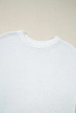 Side Slit Round Neck Knit Top - Trendsi - Flyclothing LLC
