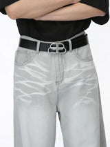 Washed Cat Whisker Straight-Leg Jeans - Trendsi - Flyclothing LLC