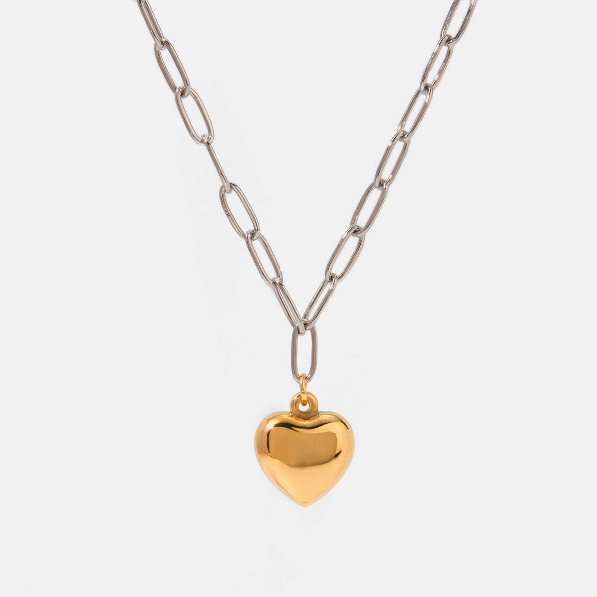 Stainless Steel Heart Pendant Necklace - Trendsi - Flyclothing LLC