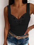 Full Size Lace Detail Sweetheart Neck Tank - Trendsi - Flyclothing LLC