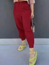 High Waist Cropped Pants - Trendsi - Flyclothing LLC