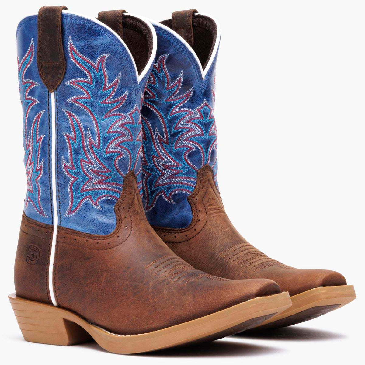 Durango Big Kids Shyloh Western Boot Driftwood / Lapis Blue