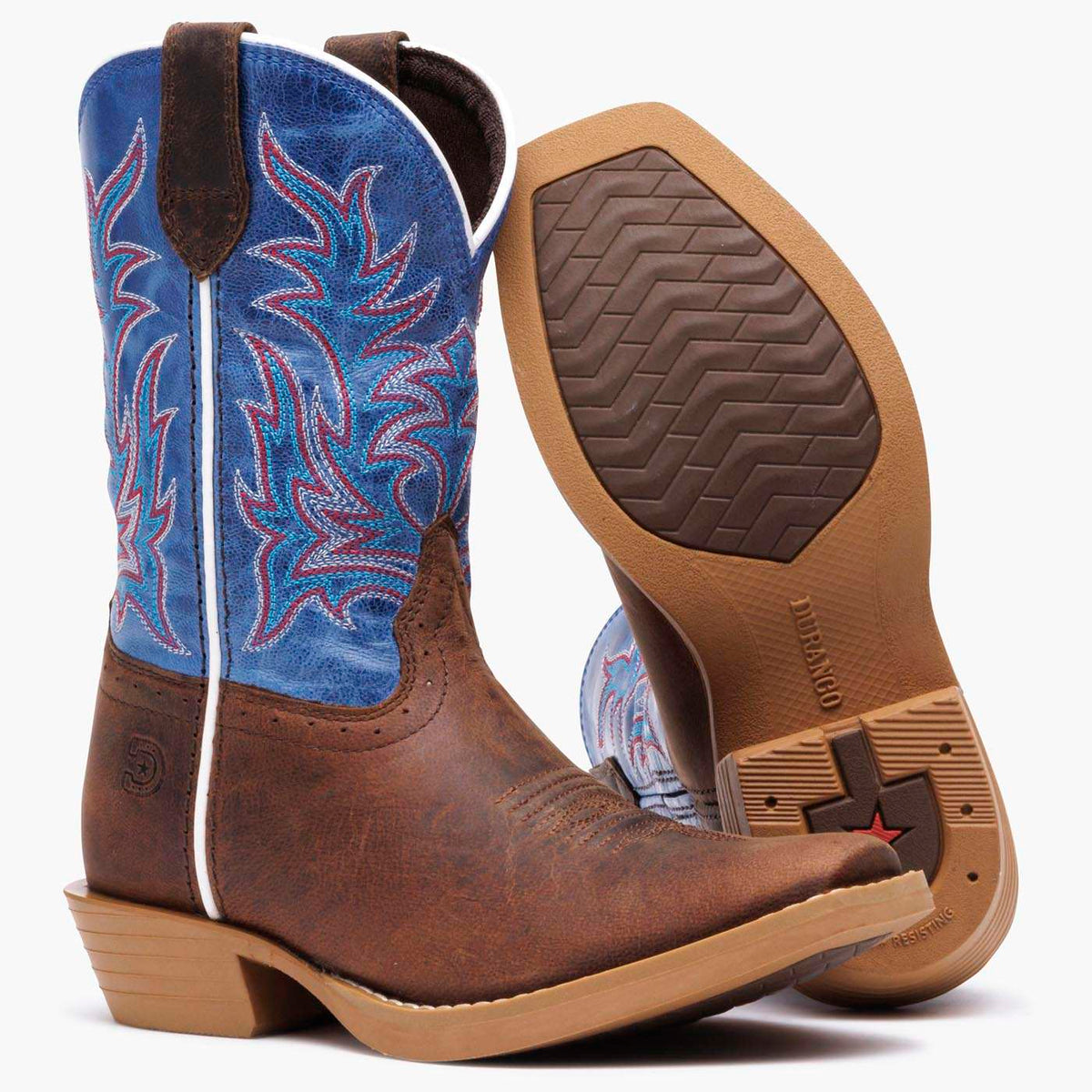 Durango Big Kids Shyloh Western Boot Driftwood / Lapis Blue