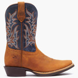 Durango Little Kids Shyloh Western Boot Wrangler Brown / Denim Blue