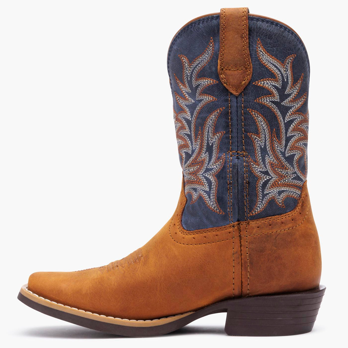 Durango Big Kids Shyloh Western Boot Wrangler Brown / Denim Blue