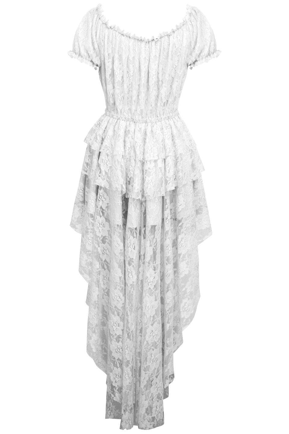 Daisy Corsets White High Low Lace Dress - Daisy Corsets - Flyclothing LLC