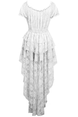Daisy Corsets White High Low Lace Dress - Daisy Corsets - Flyclothing LLC