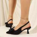 Elegant Bow Slingback Pumps - Trendsi - Flyclothing LLC