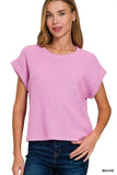 Zenana Short Sleeve Crew Neck Sweater - Trendsi - Flyclothing LLC