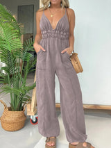 Full Size Wide Leg Spaghetti Strap Jumpsuit Plus Size - Trendsi - Flyclothing LLC