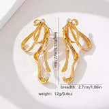 18K Gold-Plated Bow Earrings - Trendsi - Flyclothing LLC