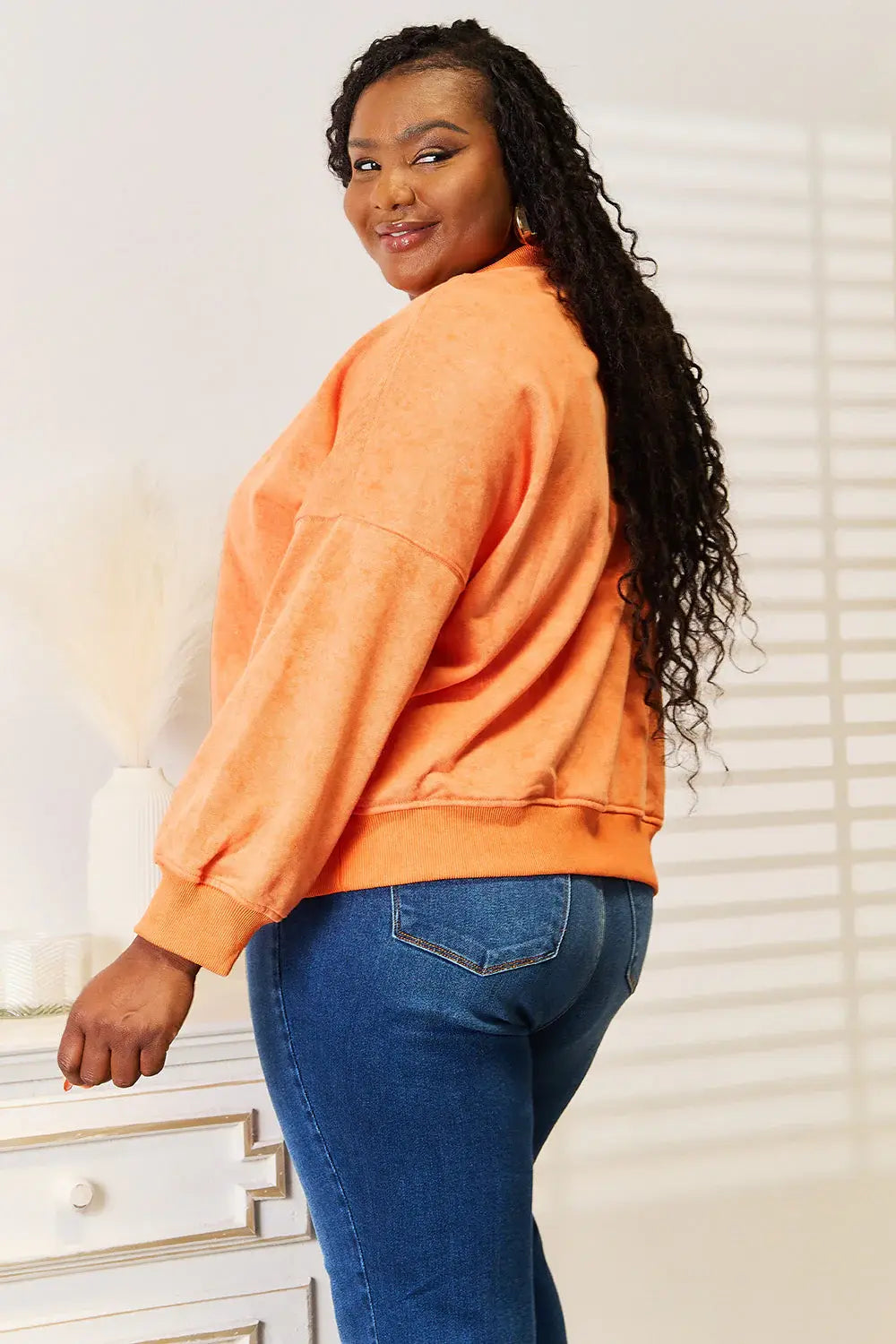 Basic Bae Round Neck Dropped Shoulder Sweatshirt - ShopBasicbae - Flyclothing LLC