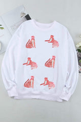 Leopard Round Neck Long Sleeve Sweatshirt - Trendsi - Flyclothing LLC
