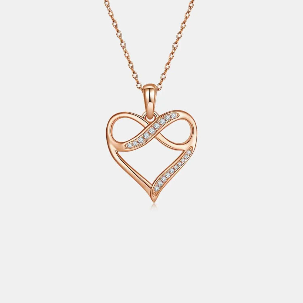 Moissanite 925 Sterling Silver Heart Necklace - Trendsi - Flyclothing LLC