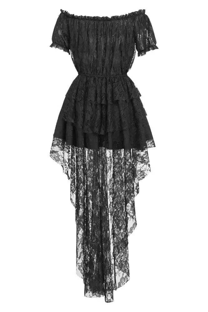 Daisy Corsets Black High Low Lace Dress - Daisy Corsets - Flyclothing LLC