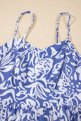 Floral Print Spaghetti Strap High Waist Dress - Trendsi - Flyclothing LLC