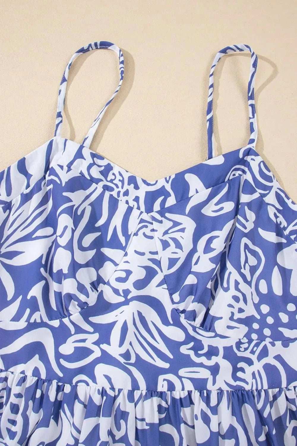 Floral Print Spaghetti Strap High Waist Dress - Trendsi - Flyclothing LLC