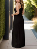 Pocketed Round Neck Sleeveless Dress - Trendsi