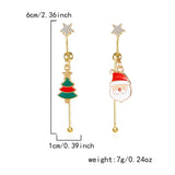 Christmas Santa Asymmetrical Drop Earrings - Trendsi - Flyclothing LLC