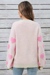 Angel Wings Heart Dropped Shoulder Long Sleeve Sweater - Trendsi - Flyclothing LLC