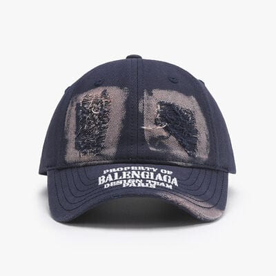 Distressed Letter Cotton Baseball Cap - Trendsi