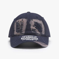 Distressed Letter Cotton Baseball Cap - Trendsi