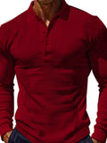 Men's Full Size Waffle-Knit Quarter Button Polo Plus Size - Trendsi - Flyclothing LLC