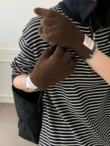 Ribbed Knit Gloves - Trendsi - Flyclothing LLC