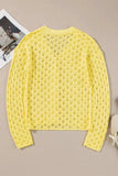 Openwork V-Neck Long Sleeve Cardigan - Trendsi - Flyclothing LLC
