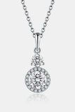 1 Carat Moissanite 925 Sterling Silver Pendant Necklace - Trendsi