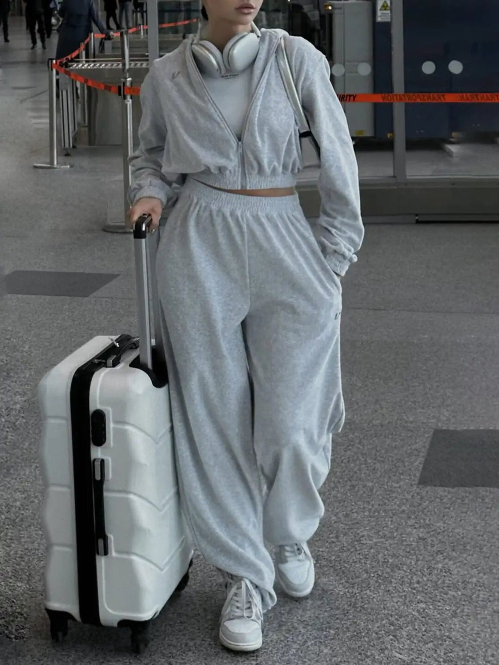 Zip Up Hoodie and Pocketed Pants Set - Trendsi