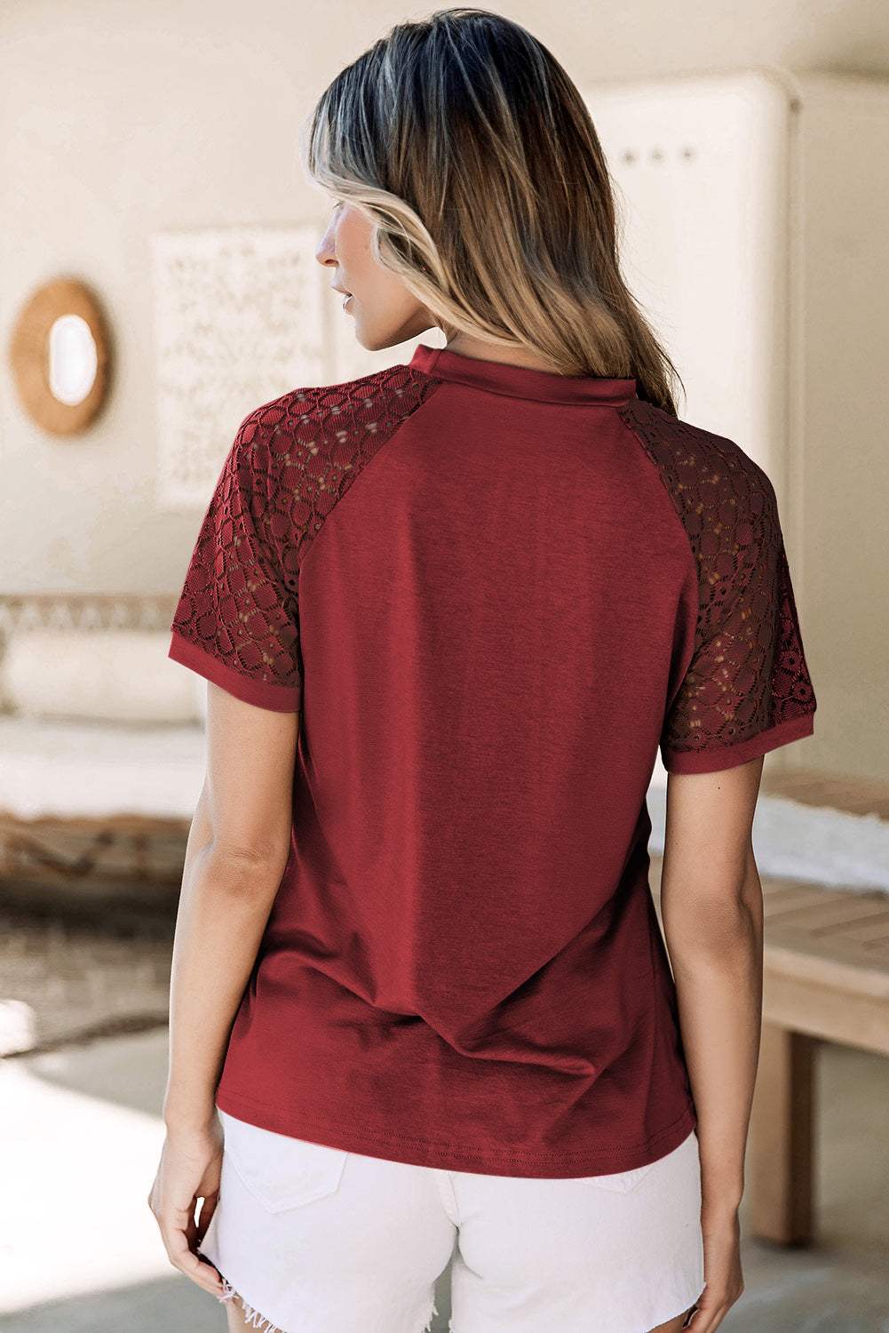 Round Neck Short Sleeve T-Shirt - Trendsi - Flyclothing LLC