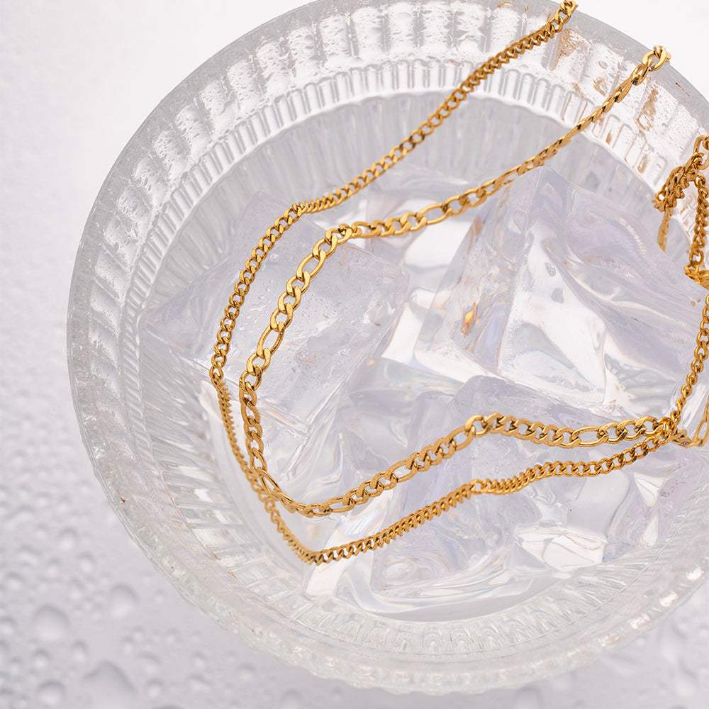 Stainless Steel Double-Layered Necklace - Trendsi - Flyclothing LLC