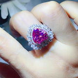 5 Carat Moissanite 925 Sterling Silver Heart-Shaped Ring - Trendsi - Flyclothing LLC