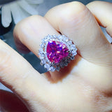 5 Carat Moissanite 925 Sterling Silver Heart-Shaped Ring - Trendsi - Flyclothing LLC