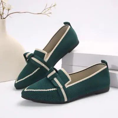 Point Toe Mesh Flat Slip-Ons - Trendsi - Flyclothing LLC