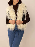 Tied Fringe Contrast Vest - Trendsi - Flyclothing LLC
