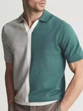 Men's Plus Size Color Block Short Sleeve Polo - Trendsi - Flyclothing LLC