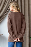 Heimish Ribbed Exposed Seam Long Sleeve T-Shirt - Trendsi